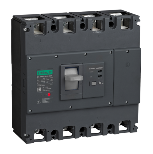 Выключатель автоматический силовой 3п+N 500А 70кА ВА-306Rc Inst 300/500/1000мА DEKraft 28581DEK