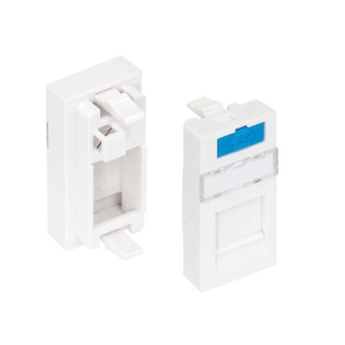 Вставка типа Mosaic 22,5x45мм, 1 порт, под модули-вставки типа Keystone, со шторкой, белая | код NMC-PM1P-PH-WT | NIKOMAX Вставка типа Mosaic 22,5x45мм, 1 порт, под модули-вставки типа Keystone, со шторкой, белая | код NMC-PM1P-PH-WT | NIKOMAX