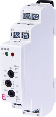 Реле контроля напряжения и послед. фаз HRN-54 3x400AC (3F, 1x8A_AC1) без нейтрали | код 002471416 | ETI