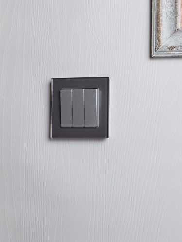 BRITE Выключатель 3-клавишный 10А ВС10-3-0-БрА алюминий | код BR-V30-0-10-K47 | IEK фото 7