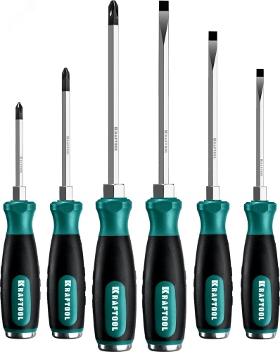 Набор ударных отверток 6 шт сквозной стержень Cr-Mo IMPACT | код 25025 | KRAFTOOL Набор ударных отверток 6 шт сквозной стержень Cr-Mo IMPACT | код 25025 | KRAFTOOL