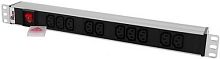 Блок розеток Rem-10 с выкл., 12 IEC 60320 C13, 10 A, алюм., 19, шнур 1.8 м. IEC 60320 C14 | код R-10-12C13-V-440-1.8 | REM