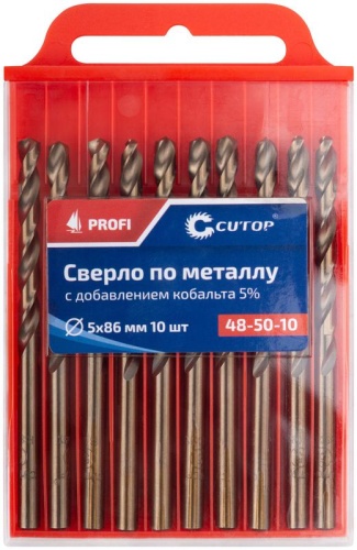 Сверло по металлу Cutop Profi с кобальтом 5%, 5X86 мм (10шт) | код 48-50-10 | FIT фото 3