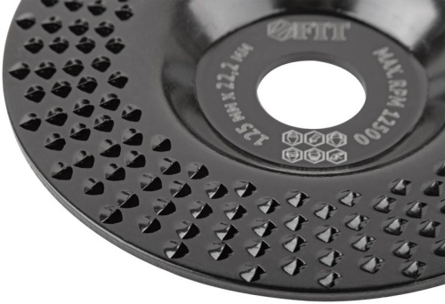 Диск обдирочный по дереву, плоский, посадочный диаметр 22,2 мм, 125 мм, грубая насечка | код 39527 | FIT фото 6 Диск обдирочный по дереву, плоский, посадочный диаметр 22,2 мм, 125 мм, грубая насечка | код 39527 | FIT фото 6