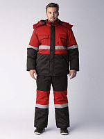 Костюм зимний Профи-Норд (тк.Смесовая,250) п/к, черный/красный,56-58,170-176 | код 87480132 | Факел