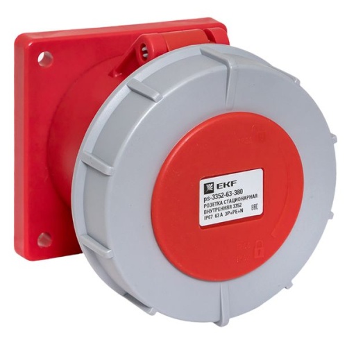 Розетка стационарная внутренняя 3352 3Р+РЕ+N 63А 380В IP67 PROxima | код ps-3352-63-380 | EKF фото 2 Розетка стационарная внутренняя 3352 3Р+РЕ+N 63А 380В IP67 PROxima | код ps-3352-63-380 | EKF фото 2