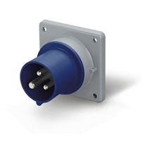 Разъем пром. силовой CEE встраиваемый, штекер, 16A, 2P+E 6h, 200_250VAC 50/60Hz, уст. 75x75mm, IP44/IP54, серия OPTIMA | код 243.1693 | Scame