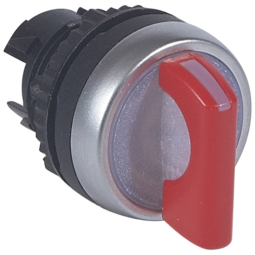 Переключатель - Osmoz - для комплектации - с подсветкой - 3 положения с возвратом справа и слева в центр - 45° - красный | код 024057 | Legrand