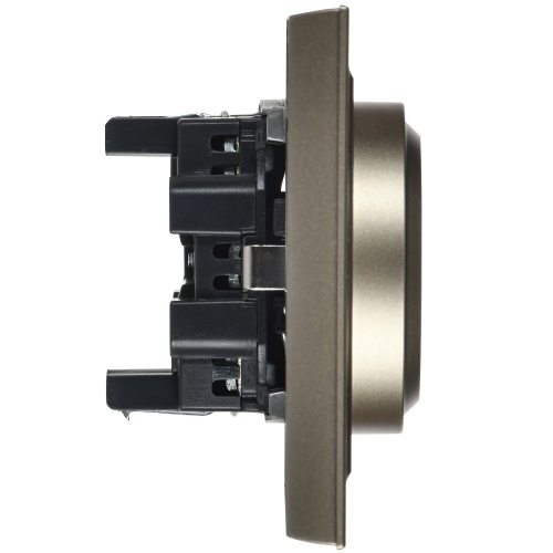 BRITE Розетка 2-местная с заземлением без защитных шторок 16А в сборе РС12-3-БрШ шампань | код BR-R21-16-K37-F | IEK фото 3