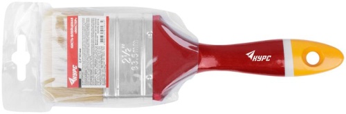 Кисть флейцевая "Мастер" 2.5дюйм (63мм) натур. щетина деревянная ручка КУРС 00836 фото 3