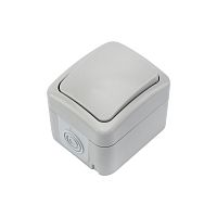 Выключатель одноклавишный Mini OG IP54, о/у, серый KRANZ | код KR-78-0835 | KRANZ