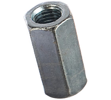Гайка DIN6334 М16 шестигранная удлиненная соединительная покрытие цинк | код DIN6334-М16 | Крепдил