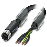 Силовой кабель SAC-4P- 1,0-PUR/M12FSS PE | код 1408843 | PHOENIX CONTACT