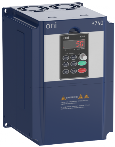Преобразователь частоты K740 380В 3Ф 7,5-11кВт 17-25А тор. энк. ONI | код K740-33-075G11PTM | ONI