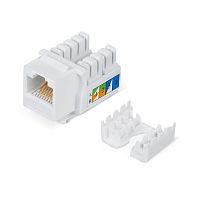 Вставка Keystone Jack RJ45 кат.5E неэкранир. WR-KJ-RJ45-C5E-90 90град. заделка тип 110 бел. | код 505212 | WRline
