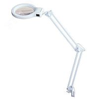 Светильник светодиодный Леда С20 LED 8 Вт на струбцине с увеличительной линзой 2D | код 1271739 | Трансвит