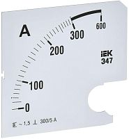 Шкала сменная для амперметра Э47 300/5А-1.5 96х96мм | код IPA20D-SC-0300 | IEK