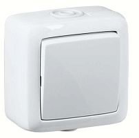 Переключатель одноклавишный наружный белый 10А | код ВА10-261 | HEGEL