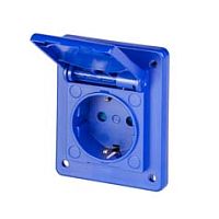 Розетка встраиваемая 16A, SCHUKO с шторками 2P+E, 200_250VAC 50/60Hz, уст. 70x87mm, IP54, серия DOMO | код 570.4062 | Scame