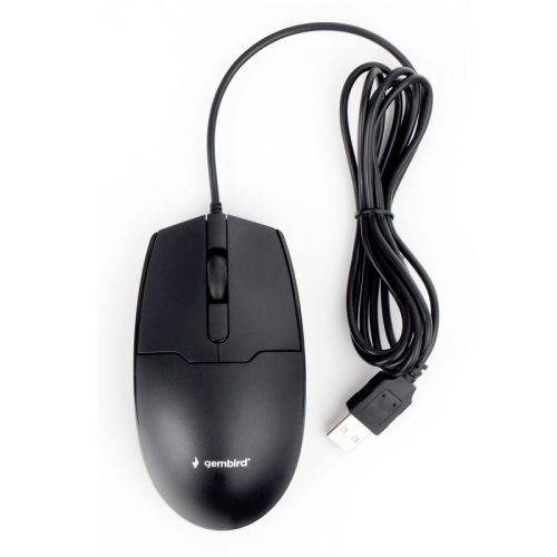 Мышь Gembird MOP-425, USB, черный, 2кн.+колесо-кнопка, 1000 DPI, кабель 1.8м | код MOP-425 | Gembird