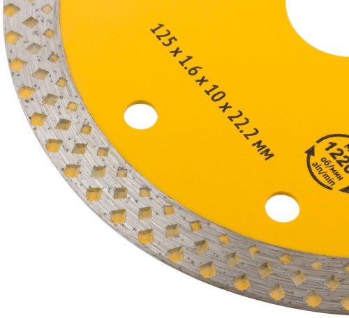 Диск отрезной алмазный универс. 125х1.6х10х22.2мм сухая и влажная резка FIT 37532 фото 5