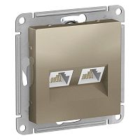 Розетка компьютерная 2xRJ45 Cat.5 ATLASDESIGN, шампань | код. ATN000585 | Schneider Electric