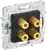SKANDY Аудиорозетка 4-мест. SK-A01Bl черн. IEK | код SK-S40-K02 | IEK