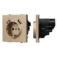 Механизм розетки с USB зарядкой SCT-NOBE-MUAA-SFPL-GD 230В 16А Arlight 054290