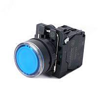 Кнопка SB5 с подсвет в сборе модуль 22мм синяя пластик 230-240ВAC 1НО | код SB5AW36M1 | Systeme Electric