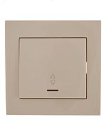 Выключатель RAIN проходной с подсветкой крем | код 703-0303-114 | Lezard