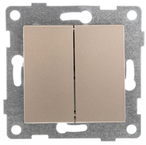 Выключатель двухклавишный Ugra, механизм, 10А, 250В, шампань | код С11В2-027 | GUSI ELECTRIC Выключатель двухклавишный Ugra, механизм, 10А, 250В, шампань | код С11В2-027 | GUSI ELECTRIC