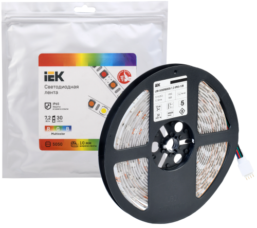 Лента светодиодная 5м LSR-5050RGB30-7,2-IP65-12В | код LSR2-3-030-65-3-05 | IEK фото 2