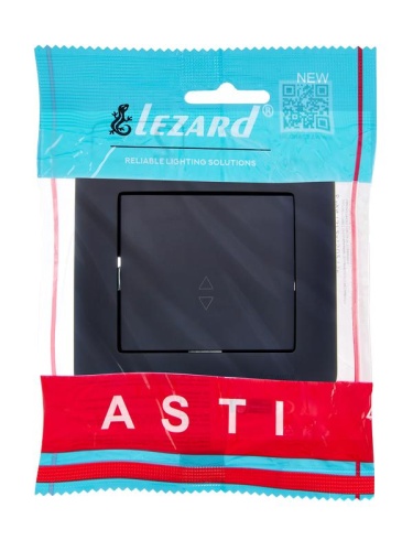 Переключатель проходной 1-кл. 1п СП ASTI 10А IP20 в сборе черн. бархат LEZARD 7081-4242-105 фото 4