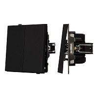 Механизм выключателя двухклавишный непроходной SWT-TENDO-MK02-SFPL-BK 230В 10А Arlight 054544