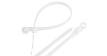 Стяжка NIKOMAX нейлоновая неоткрывающаяся, 150х3,5мм, с крепежной проушиной 4,5мм, белая, уп-ка 100шт. | код NMC-CTN150-35-MT-WT-100 | NIKOMAX