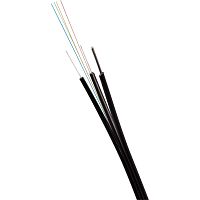 ВО кабель универсальный FTTH Drop с тросом, плоский, FRP, нг(А)-HF, 2 волокна, OS2 Ultra, черный | код LAN-OFC-FUF2-SU-HF-T | LANMASTER