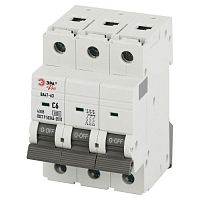 Выключатель автоматический PRO VA63-3P06C6 ВА47-63 3P 6А кривая C 6кА | код Б0063165 | ЭРА
