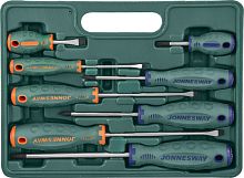 D71PP08S Набор отверток стержневых ANTI-SLIP GRIP, 8 предметов | код D71PP08S | JONNESWAY