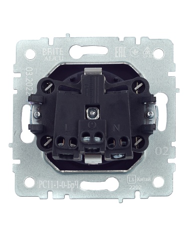 BRITE Розетка 1-местная с заземлением без защитных шторок 16А РС11-1-0-БрЧ черный | код BR-R11-16-K02 | IEK фото 5
