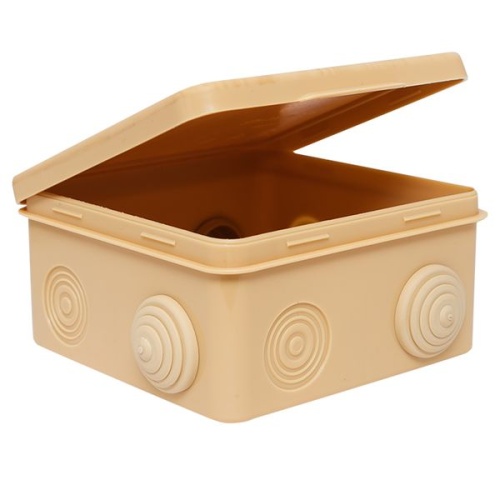 Коробка распаячная КМР-030-014 с крышкой (100х100х55), 8 мембранных вводов светлое дерево IP54 PROxima | код plc-kmr-030-014-s | EKF фото 5