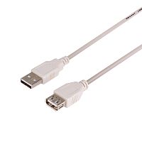 Кабель USB (шт. USB A - гн. USB A) 1.8 метра, серый REXANT | код 18-1114 | REXANT