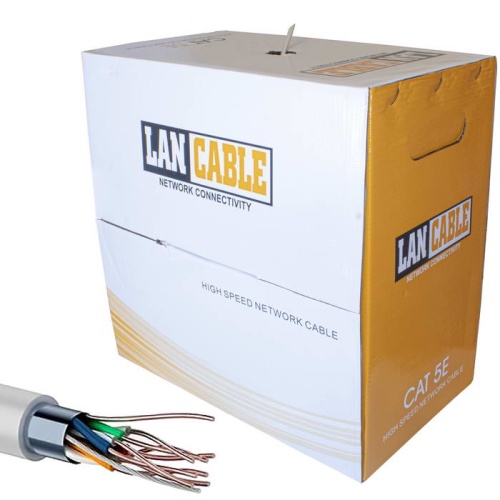 Кабель витая пара FTP 4х2х0,4 мм RUICHI, 26AWG, ССА/HDPE/PVC, CAT5e, 100 МГц, серый, бухта 305 м | код 114474 | Ruichi