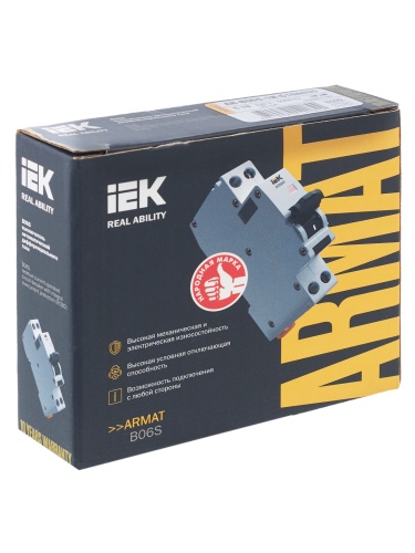 ARMAT Автоматический выключатель дифференциального тока B06S 1P+NP C10 30мА тип A (18мм) | код AR-B06S-1N-C10A030 | IEK  фото 9