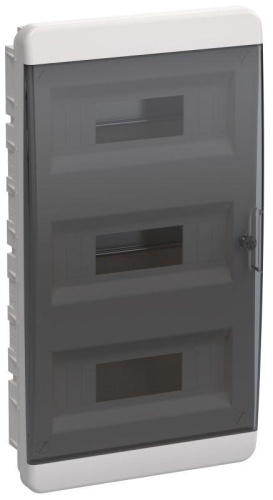 TEKFOR Корпус пластиковый встраиваемый ЩРВ-П-36 IP41 черная прозрачная дверь IEK | код TF5-KP12-V-36-41-K01-K03 | IEK