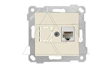 Rita - Розетка 1хRJ-45 кат. 6 UTP, сл.кость | код 2200-140-0102 | Mutlusan