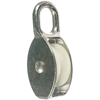 Блок одинарный 25мм нейлоновый шкив покрытие цинк | код Bloсk25neylon | Крепдил