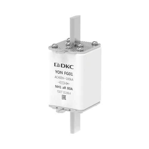 Предохранитель YON ножевого типа FG1 80А 400V характеристика aR | код 1FG01-0080-400V-AR | DKC