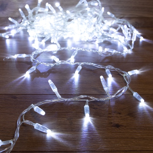 Гирлянда Кластер 10 м, прозрачный ПВХ IP65, 200 LED, белый, соединяется | код 303-635 | NEON-NIGHT