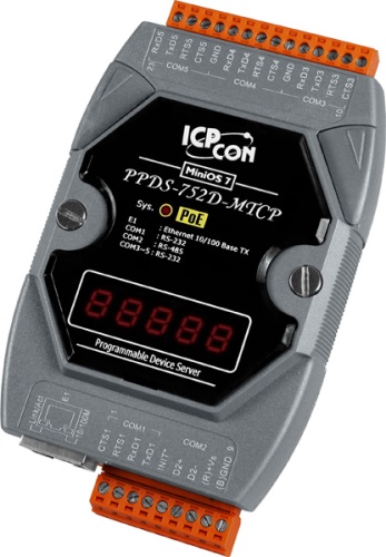 PPDS-752D-MTCP CR Programmable Device Server with PoE, Modbus Gateway, 4 RS-232 ports, 1 RS-485 port and | код 00-06076677 | ICP DAS