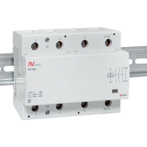 Контактор модульный КМ 100А 4NO 230VAC (6 мод.) AVERES EKF | код km-av-6-100-40-230V | EKF фото 3